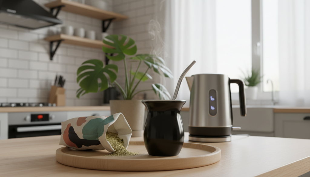 moderne Zubereitung von Mate Tee